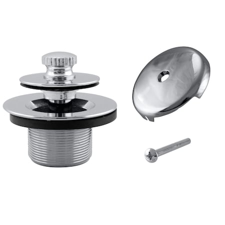 Westbrass Twist & Close Bathtub Drain Trim with One-Hole Overflow Cover, Polished Chrome D94-26